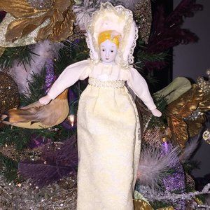 Vintage Victorian Porcelain Doll Ornament